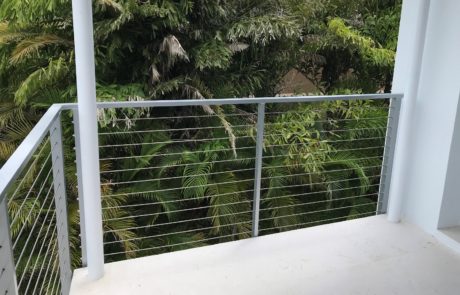 Balcony with metal railing